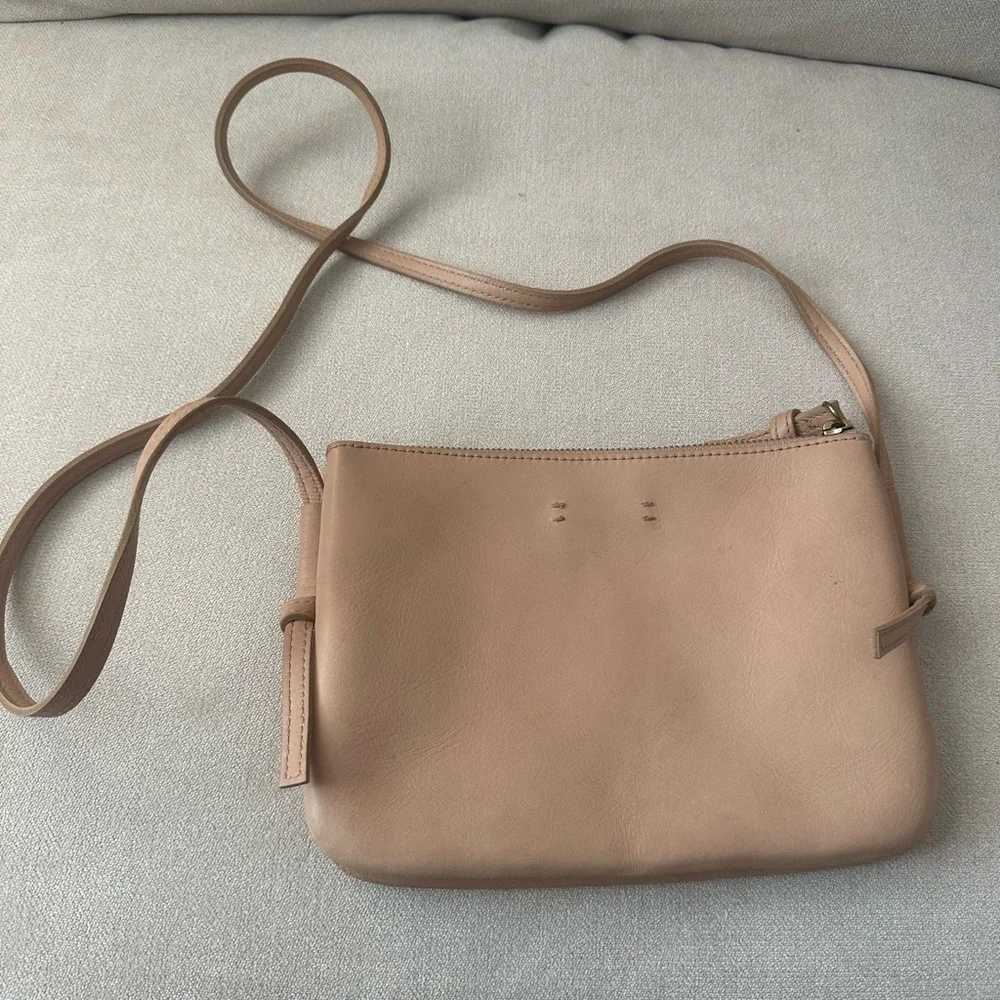 Madewell Knotted Crossbody Light Tan Real Leather.